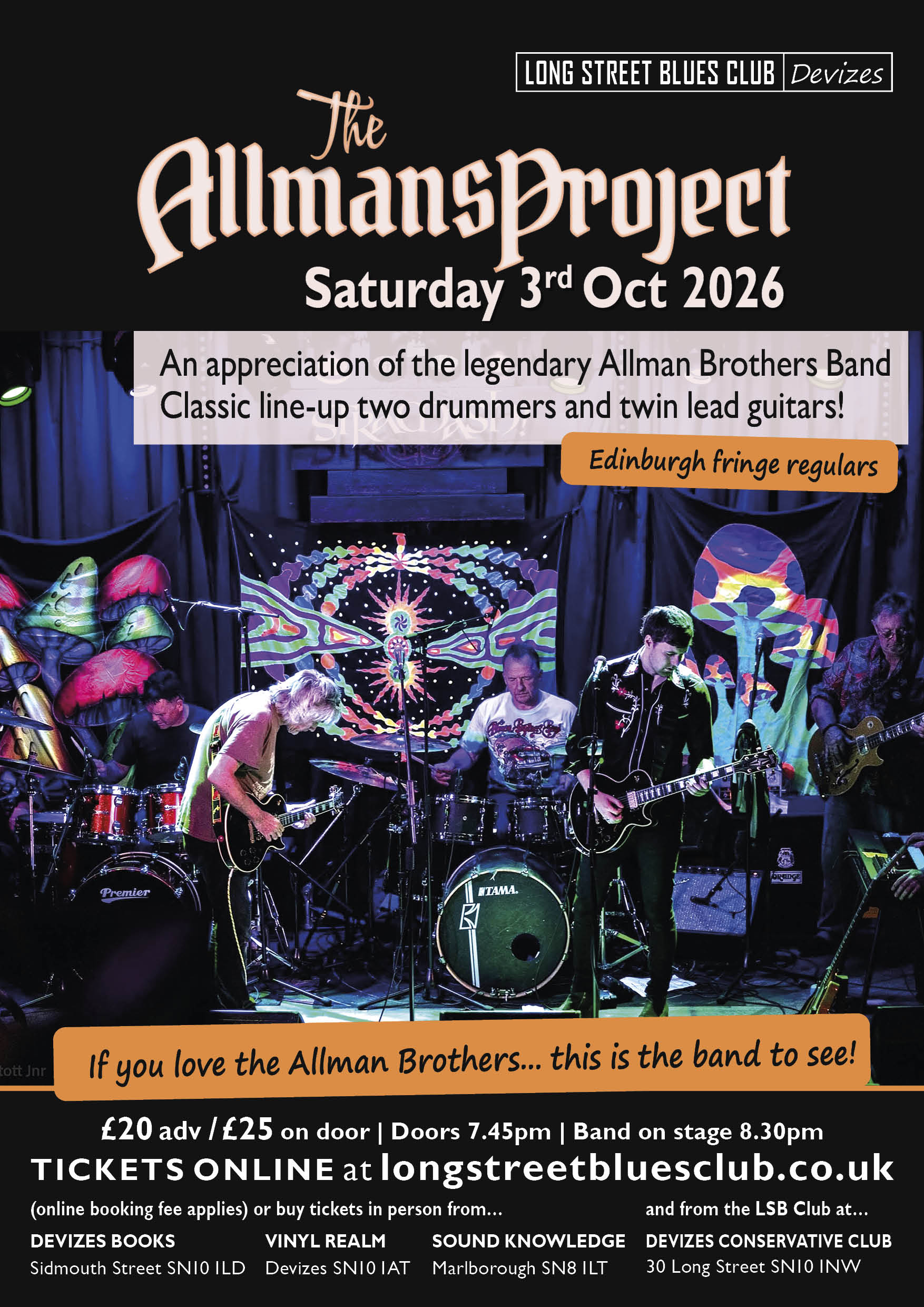 The Allmans Project live on stage.