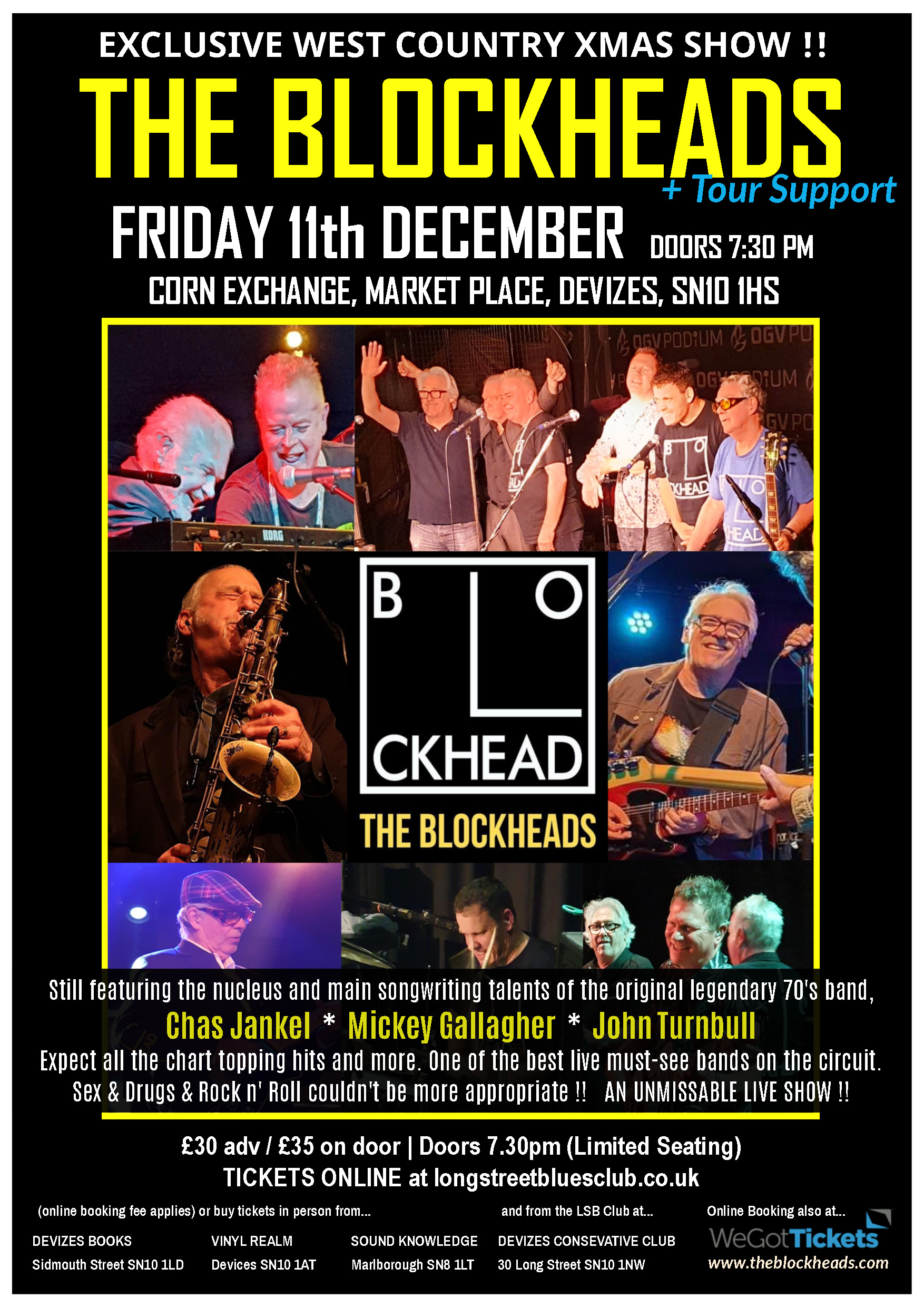 The Blockheads gig poster Devizes 2026